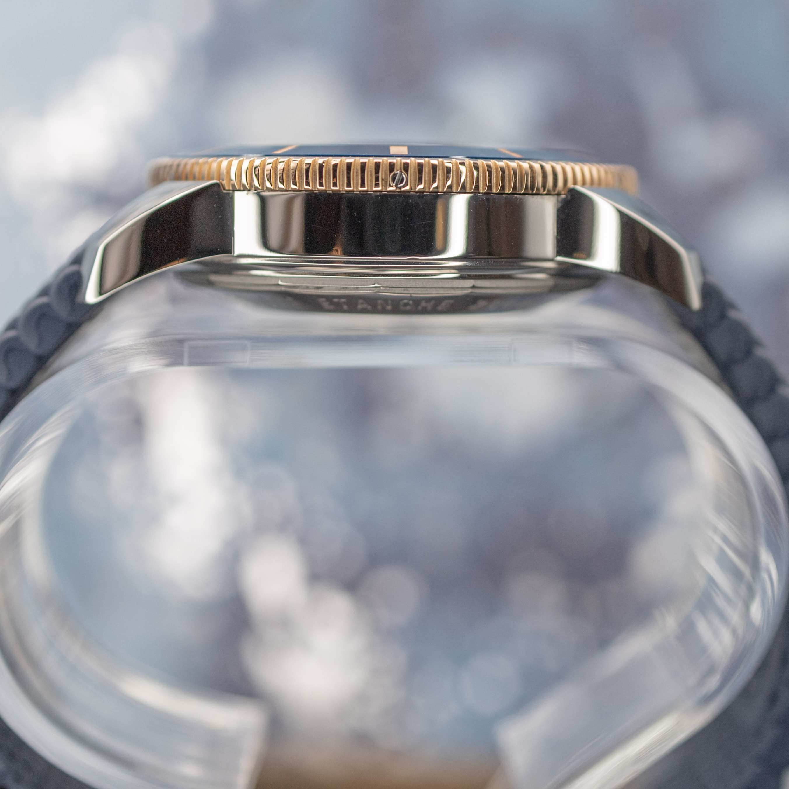 Breitling Superocean Heritage II B20 ceramic bezel insert close-up