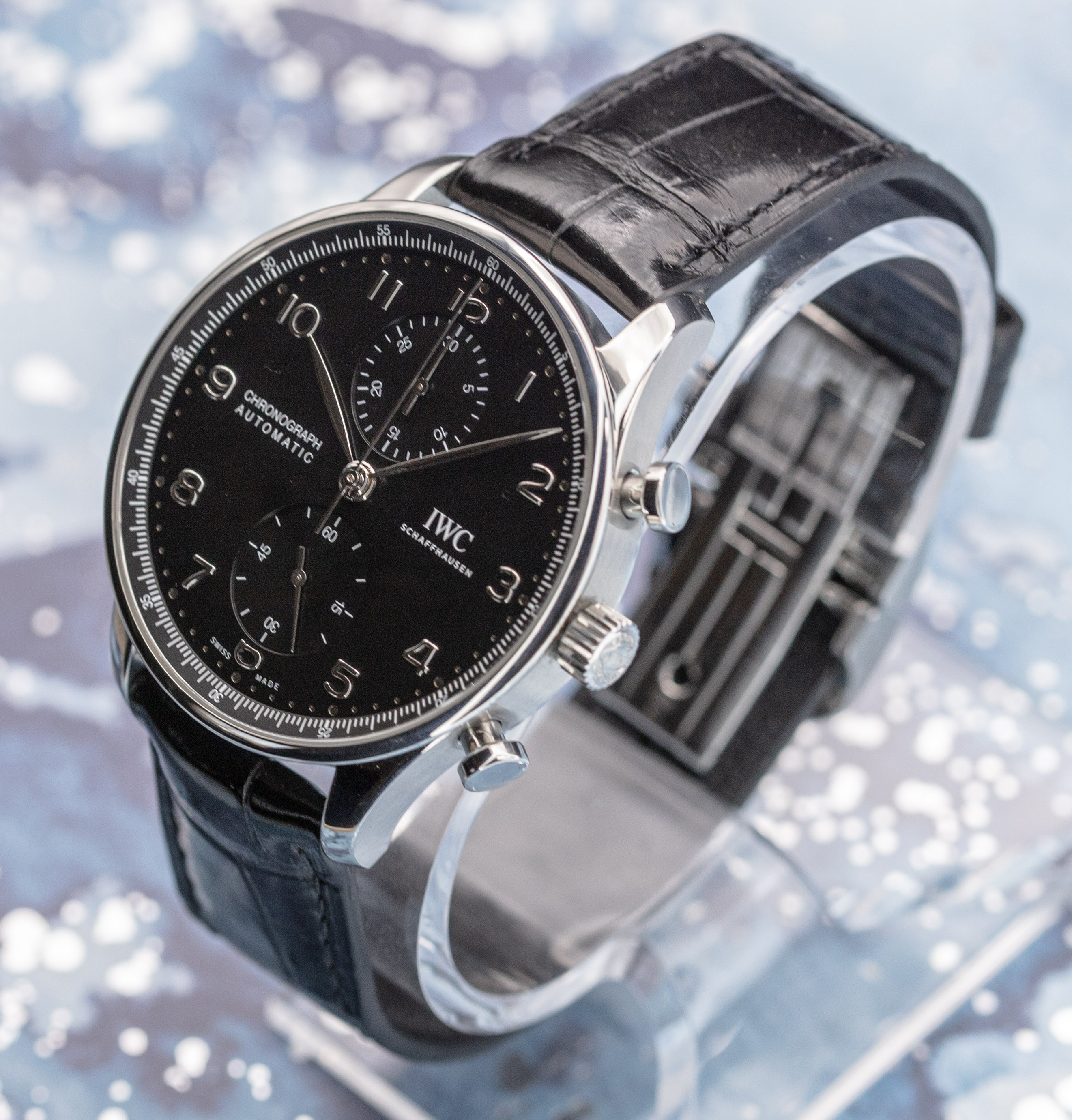IWC Portugieser Chronograph IW371609 on wrist daily wear shot