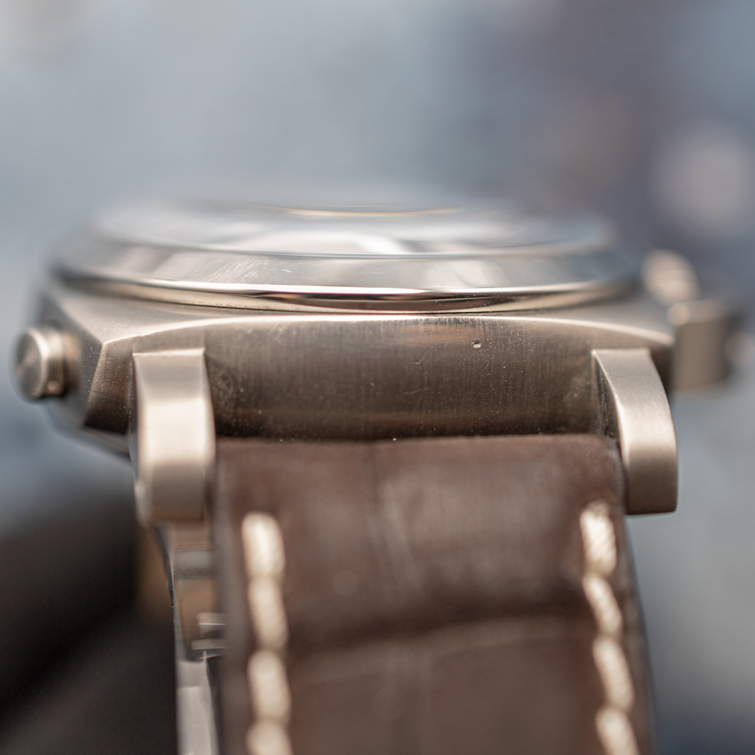 Panerai PAM 311 on wrist showing tobacco dial and crown guard