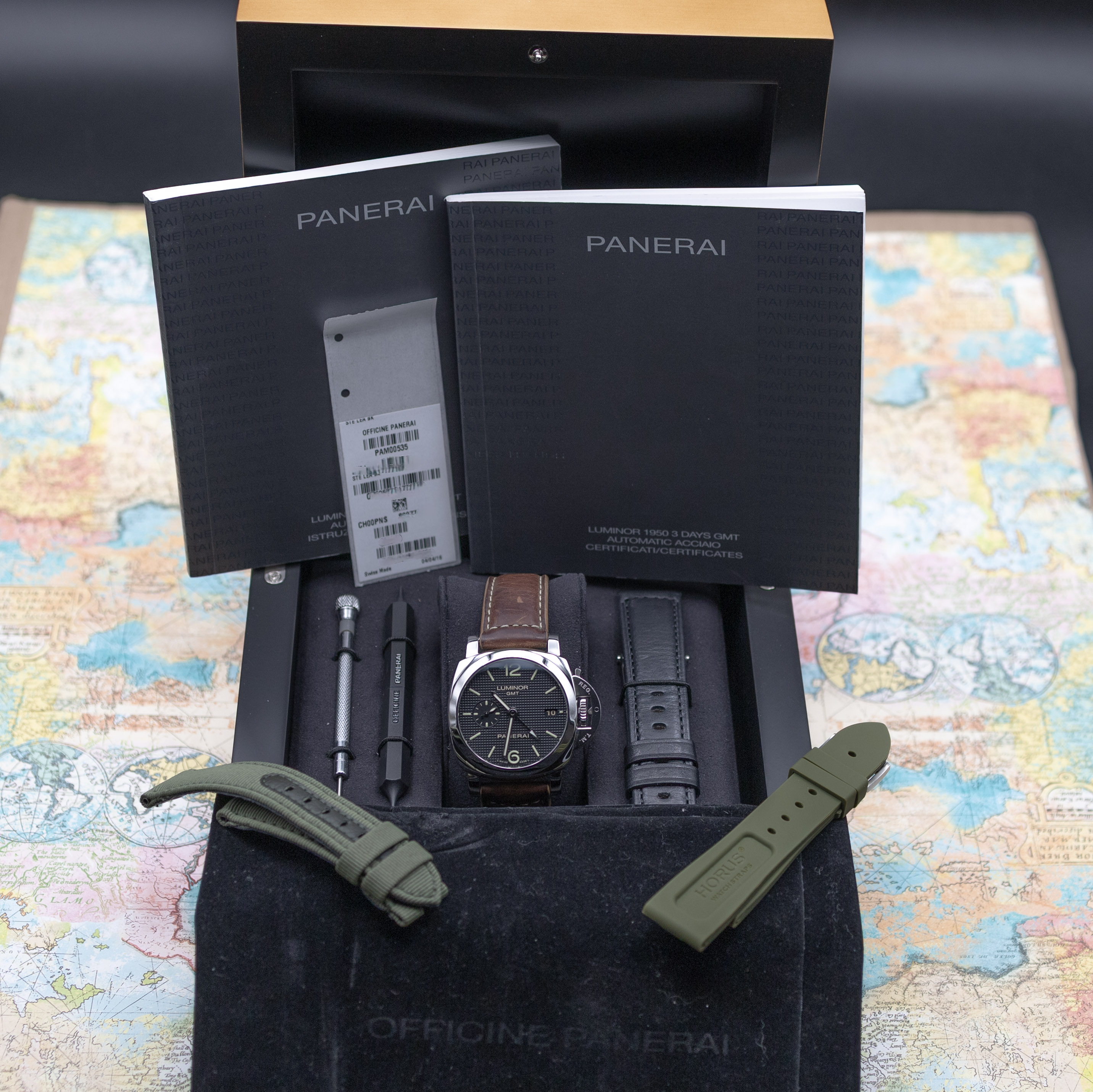 Panerai Luminor 1950 3 Days GMT Acciaio Hobnail "Paris" Dial - Image 13